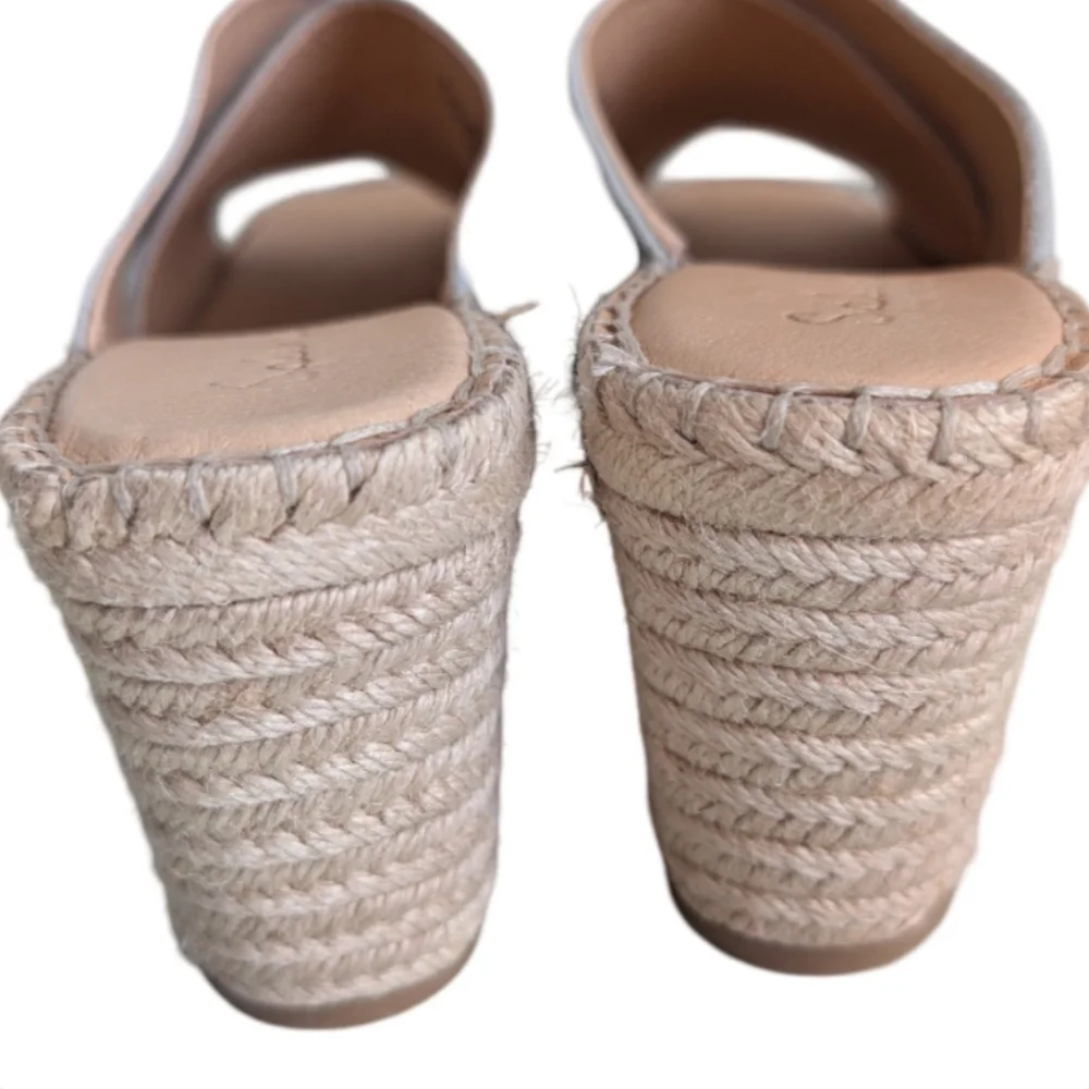 Splendid Britt Wedge Espadrille Sandals Ibiza Blue Suede 9M